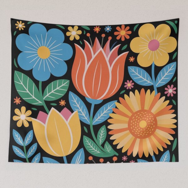 Artikelvorschau, Buntes florales Gartenmuster im Folk-Stil entworfen und verkauft von NatArtSA.