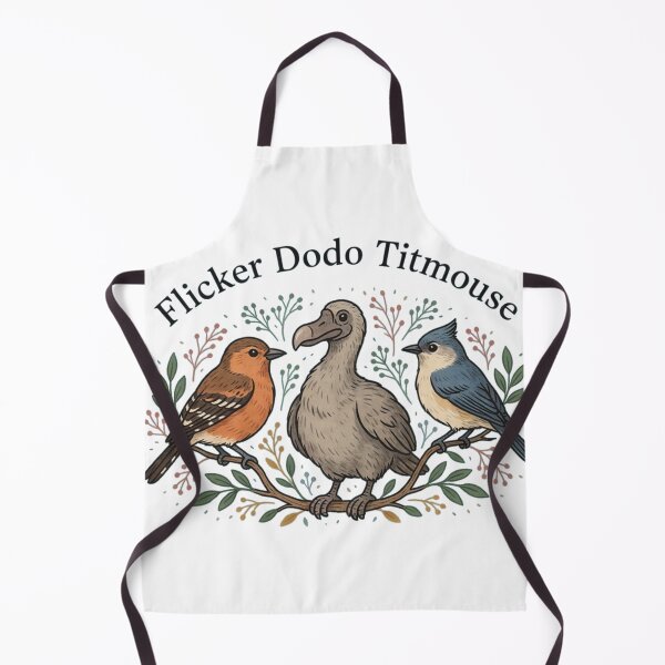 Item preview, Flicker Dodo Titmouse – Vintage Bird Trio Botanical Illustration designed and sold by JaroCreates.