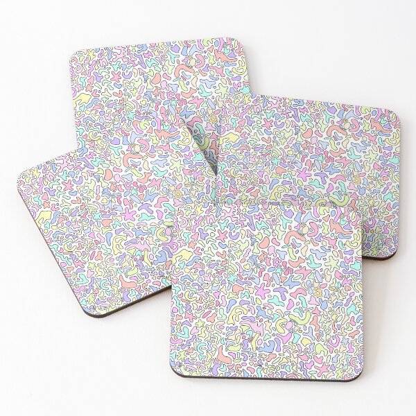 Item preview, pastel rainbow squiggles  designed and sold by Netania.
