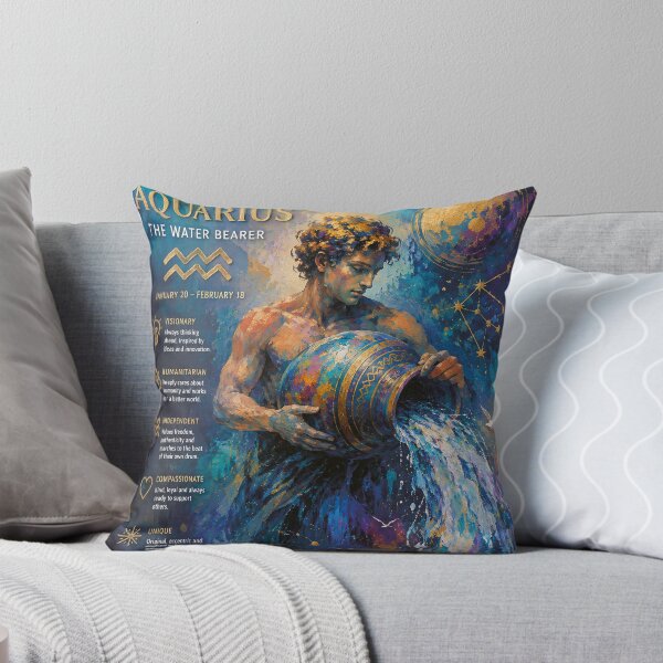 Item preview, Aquarius Painting – Zodiac Sign Celestial Astrology Artwork designed and sold by GalleryKauffeld.