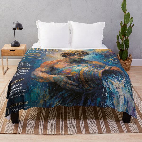 Item preview, Aquarius Painting – Zodiac Sign Celestial Astrology Artwork designed and sold by GalleryKauffeld.