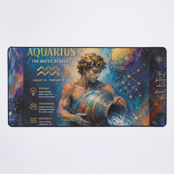 Item preview, Aquarius Painting – Zodiac Sign Celestial Astrology Artwork designed and sold by GalleryKauffeld.