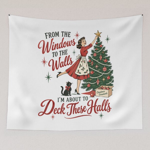 Item preview, Deck The Halls - Retro Christmas Humor designed and sold by CampAndCoast.