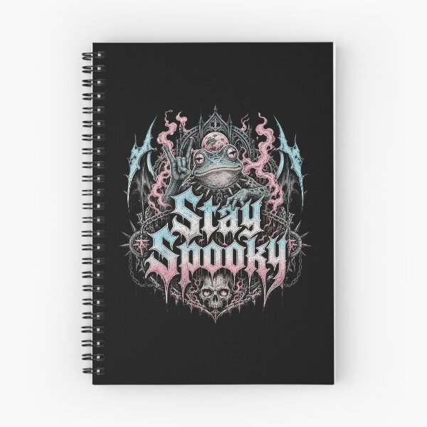 Item preview, Stay Spooky Gothic Frog T-Shirt | Dark Metal Ornate Bat Wings Skull Toad Spooky Halloween Art Gift designed and sold by illeN-Art-World.