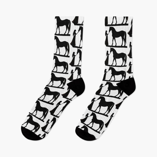 Aperçu de l'œuvre Silhouette de jeune fille à cheval | Illustration pour passionnée d'équitation | Cadeau équestre pour les amoureux des chevaux créée et vendue par StyxIND.