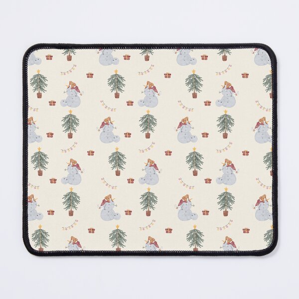 Item preview, Cute Watercolor Dog and Snowman Christmas Cream Pattern designed and sold by svitlaarty.