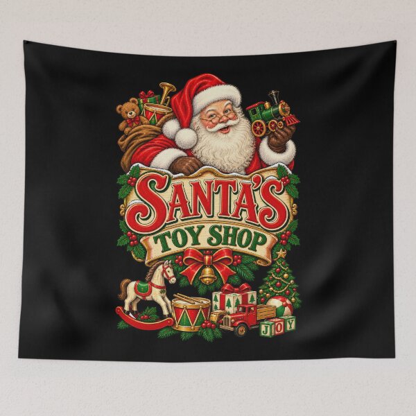 Item preview, Vintage Santa's Toy Shop – Classic Christmas Toy Store designed and sold by RockitBaby.