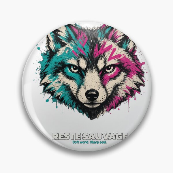 Item preview, Wolf street art stay wild Soft world Sharp soul designed and sold by ObjCrea123.