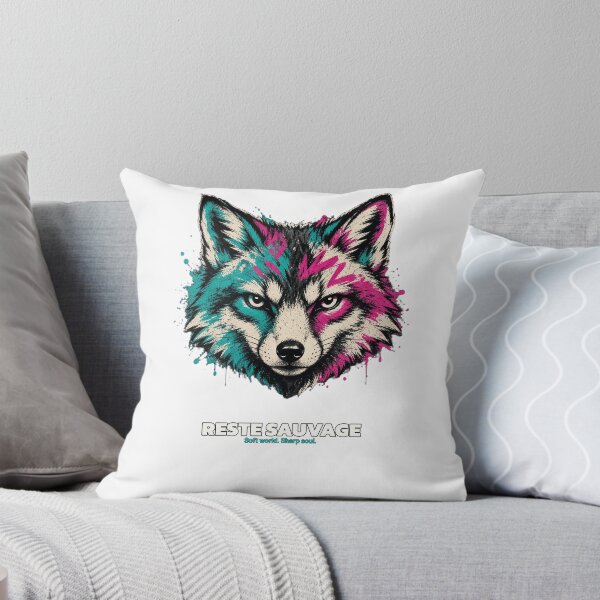Item preview, Wolf street art stay wild Soft world Sharp soul designed and sold by ObjCrea123.