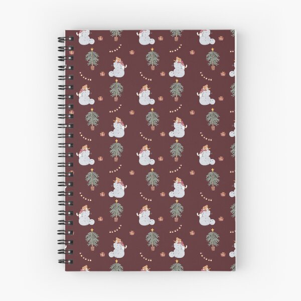 Item preview, Cute Watercolor Dog and Snowman Dark Burgundy Pattern designed and sold by svitlaarty.