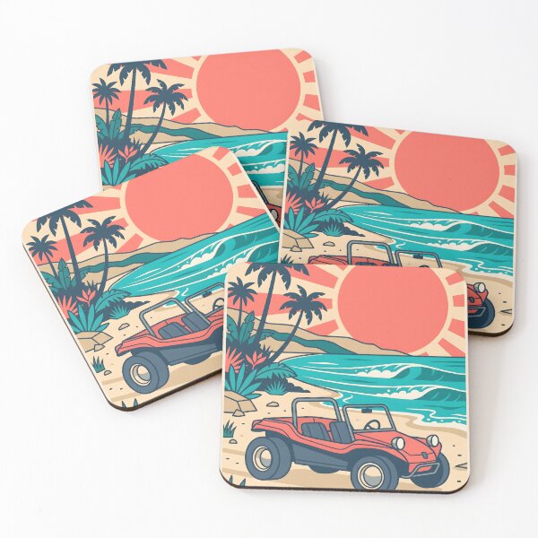 Item preview, Vintage Red Beach Buggy – Retro Coastal Summer Drive Design designed and sold by Sea Gem.