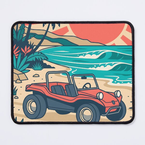 Item preview, Vintage Red Beach Buggy – Retro Coastal Summer Drive Design designed and sold by Sea Gem.