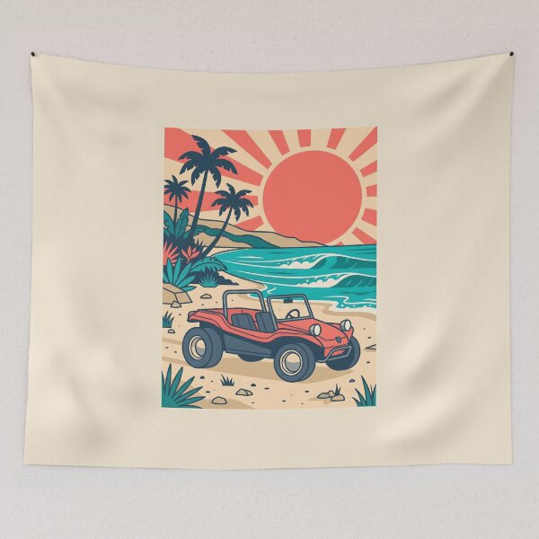 Item preview, Vintage Red Beach Buggy – Retro Coastal Summer Drive Design designed and sold by Sea Gem.