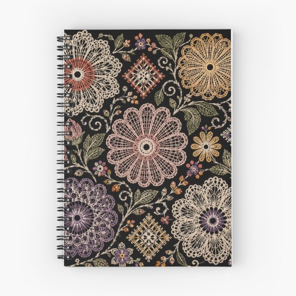 Item preview, Paraguayan Lace Flowers – Ñandutí Inspired Folk Floral Design designed and sold by MarekoraStudio.