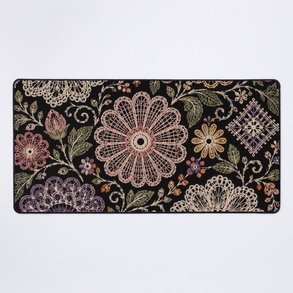 Item preview, Paraguayan Lace Flowers – Ñandutí Inspired Folk Floral Design designed and sold by MarekoraStudio.