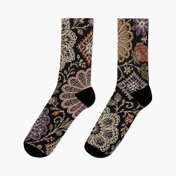 Item preview, Paraguayan Lace Flowers – Ñandutí Inspired Folk Floral Design designed and sold by MarekoraStudio.