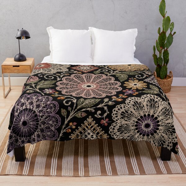 Item preview, Paraguayan Lace Flowers – Ñandutí Inspired Folk Floral Design designed and sold by MarekoraStudio.