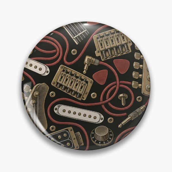 Item preview, Guitar Headstock Repeat Tuning Pegs Pickups and Plectrums | Guitarist Print designed and sold by StickyGuys.