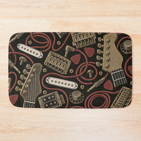 Item preview, Guitar Headstock Repeat Tuning Pegs Pickups and Plectrums | Guitarist Print designed and sold by StickyGuys.