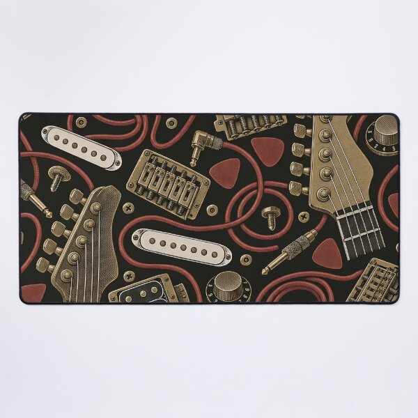 Item preview, Guitar Headstock Repeat Tuning Pegs Pickups and Plectrums | Guitarist Print designed and sold by StickyGuys.