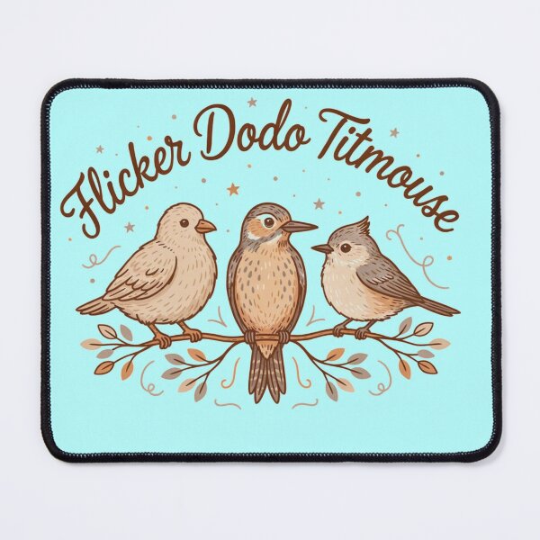 Item preview, Three Curious Birds – Vintage Dodo, Flicker & Titmouse designed and sold by JaroCreates.