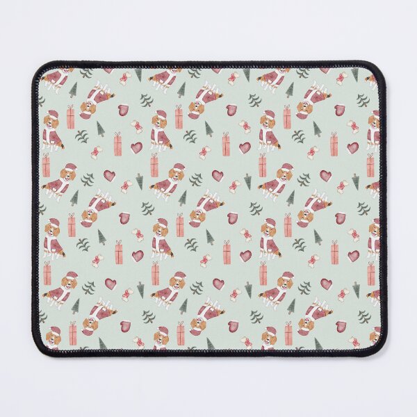 Item preview, Cute Watercolor Beagle in Santa Suit Light Mint Pattern designed and sold by svitlaarty.