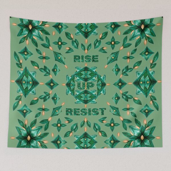 Item preview, LEVÁNTATE RESISTE mineral malaquita designed and sold by ArtDesignTp.