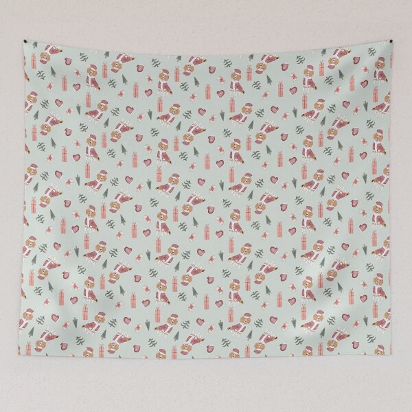 Item preview, Cute Watercolor Beagle in Santa Suit Light Mint Pattern designed and sold by svitlaarty.