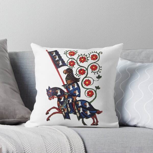 Item preview, Blue knight of eagles horseback, medieval miniature with red roses designed and sold by aidefashions.