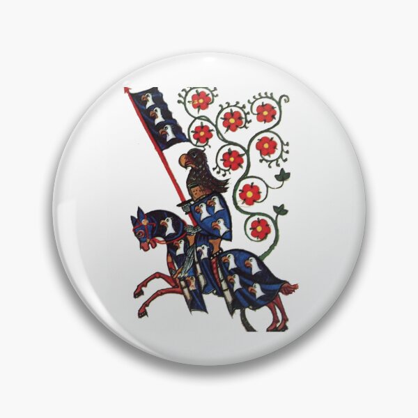 Item preview, Blue knight of eagles horseback, medieval miniature with red roses designed and sold by aidefashions.