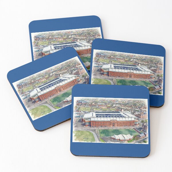 Item preview, Historic Ibrox Stadium Glasgow Watercolour Aerial Art Print designed and sold by ArtworkNorth.