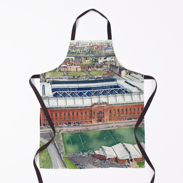 Item preview, Historic Ibrox Stadium Glasgow Watercolour Aerial Art Print designed and sold by ArtworkNorth.