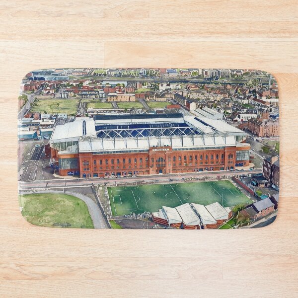 Item preview, Historic Ibrox Stadium Glasgow Watercolour Aerial Art Print designed and sold by ArtworkNorth.