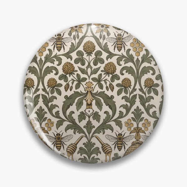 Item preview, Honey Bee Apiary Damask Skep Hive and Honeycomb | Beekeeper Repeat Print designed and sold by StickyGuys.