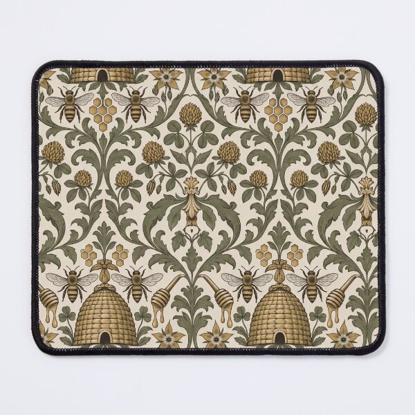 Item preview, Honey Bee Apiary Damask Skep Hive and Honeycomb | Beekeeper Repeat Print designed and sold by StickyGuys.