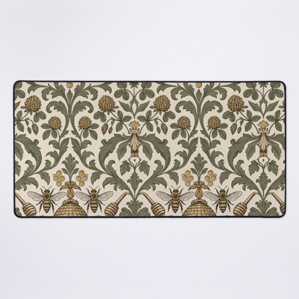 Item preview, Honey Bee Apiary Damask Skep Hive and Honeycomb | Beekeeper Repeat Print designed and sold by StickyGuys.