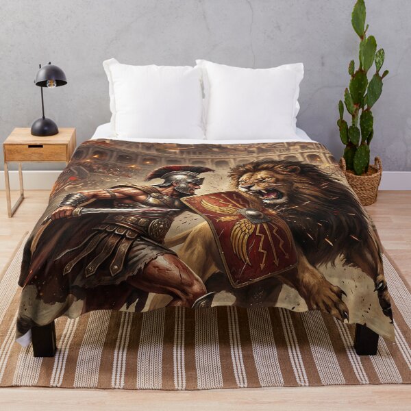 Item preview, Gladiator Fighting Lion - Ancient Rome Art designed and sold by Lucid Dream Pixel.
