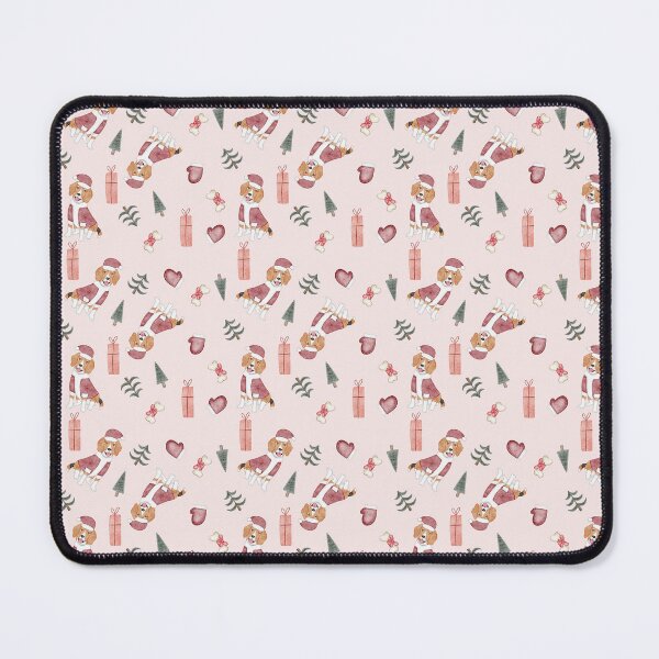 Item preview, Cute Watercolor Spaniel in Santa Suit Soft Pink Pattern designed and sold by svitlaarty.