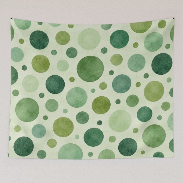 Item preview, Large green polka dots in watercolor designed and sold by Nolan6.