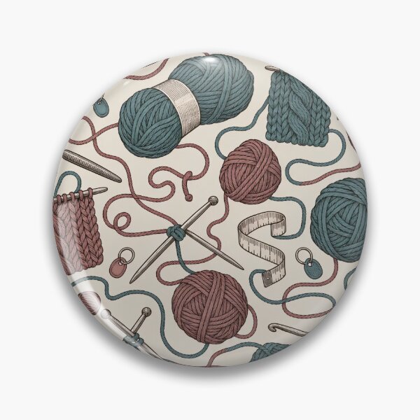 Item preview, Knitting Notions Toile Yarn Skeins Needles and Hooks | Craft Room Repeat Print designed and sold by StickyGuys.