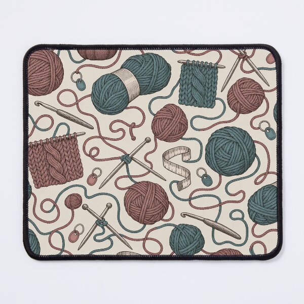 Item preview, Knitting Notions Toile Yarn Skeins Needles and Hooks | Craft Room Repeat Print designed and sold by StickyGuys.