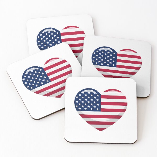 Item preview, American Flag Heart / I Love America (On White) designed and sold by STUDIO-72.