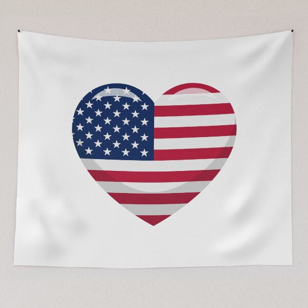 Item preview, American Flag Heart / I Love America (On White) designed and sold by STUDIO-72.