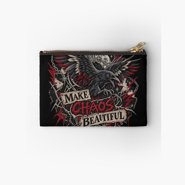 Item preview, Raven Punk Embroidery – Make Chaos Beautiful Gothic Patchwork Art designed and sold by Emoji Emblems.