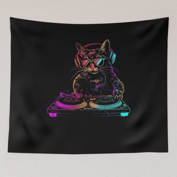 Item preview, Cool Cat DJ Funny Music designed and sold by ellapaintcoast.