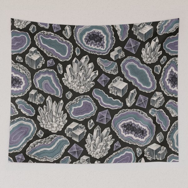 Item preview, Mineral Geode Slice Repeat Agate Bands Quartz and Pyrite | Geology Print designed and sold by StickyGuys.
