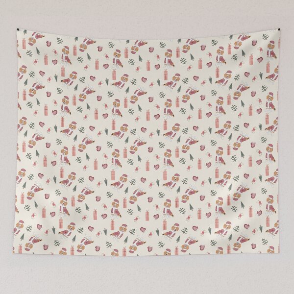 Item preview, Cute Watercolor Beagle in Santa Suit Cream Pattern designed and sold by svitlaarty.