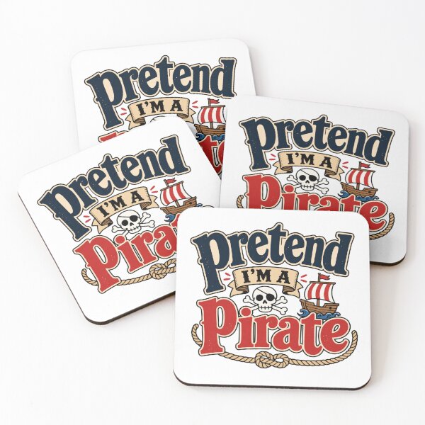 Item preview, Pretend I’m a Pirate – Vintage Pirate Skull and Ship Design designed and sold by BearLoveDesign.