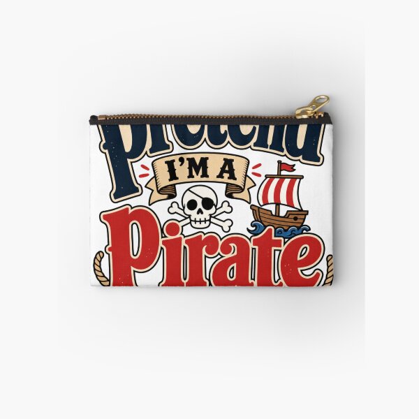 Item preview, Pretend I’m a Pirate – Vintage Pirate Skull and Ship Design designed and sold by BearLoveDesign.