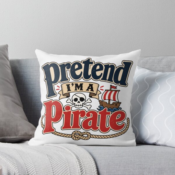 Item preview, Pretend I’m a Pirate – Vintage Pirate Skull and Ship Design designed and sold by BearLoveDesign.